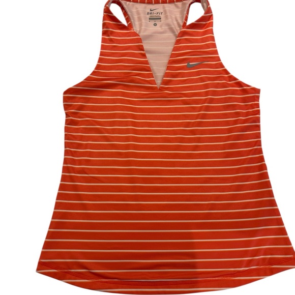 Nike Tops - Nike Dri-FIT Size M Orange and White Striped Racerback Tank